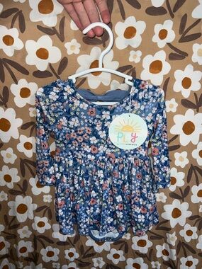 Little Sleepies Petite Petals Skater Dress w/bow back and bodysuit